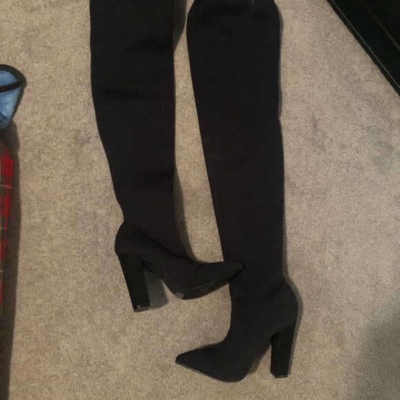 bamboo thigh high boots